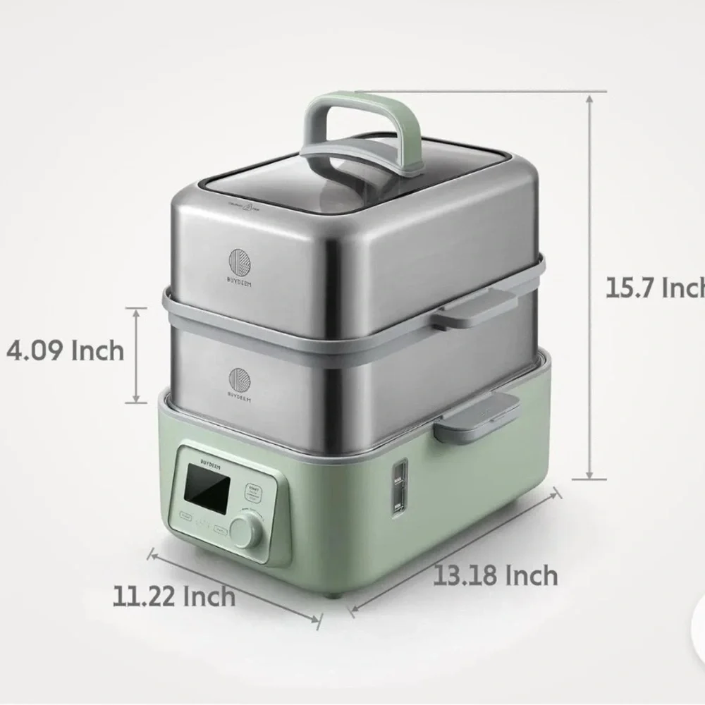 Buydeem G563-G501 Stainless Steel Electric Food Steamer in Mint Green Box NWOT